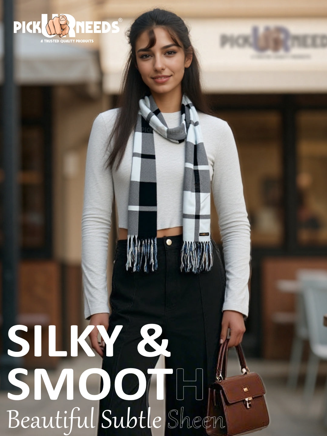 Pick Ur Needs Pure Cashmere Womens Winter Stylish Muffler Warm, Soft and Trendy Scarves for Cold W